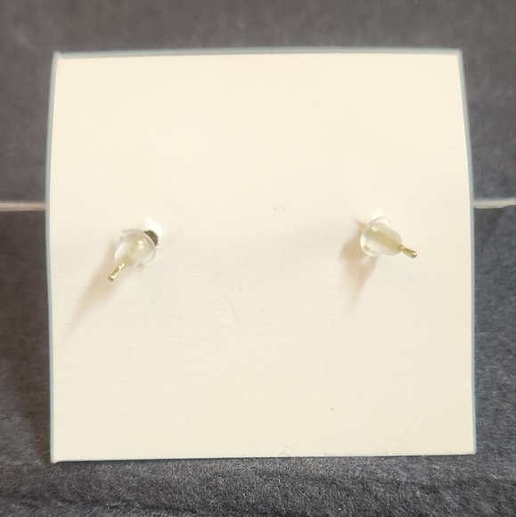 Gold and Blue Pierced Earrings - Picture 2 of 3